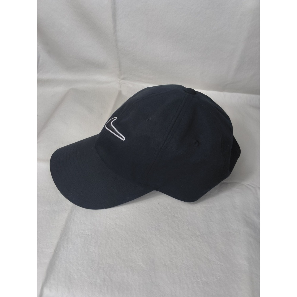 Nike Club Cap Black Adjustable Strapback Hat Embroidered Swoosh Unisex OSFA - Picture 2 of 6